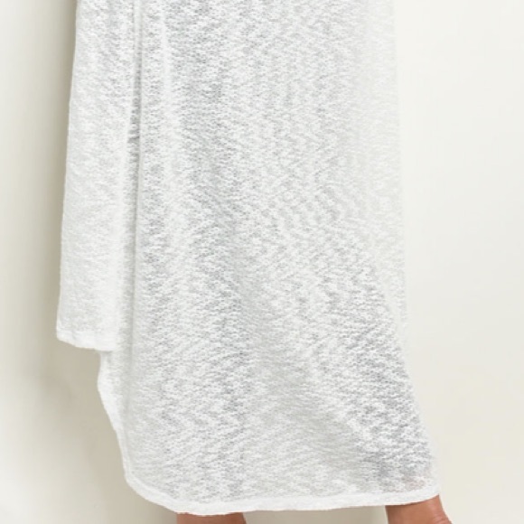 Ivory light slub knit long duster vest - Picture 8 of 8